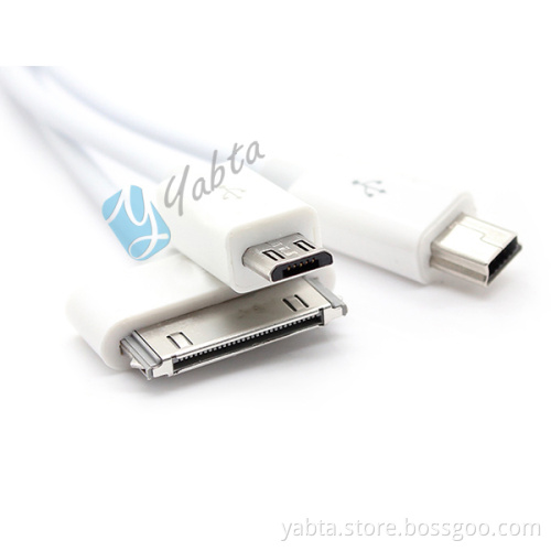 For Iphone 5 Iphone 4 Micro USB Multi Port 3 In 1 USB Cable